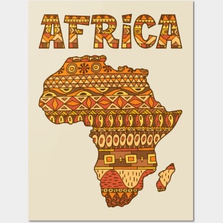 Africa Map Pattern Posters and Art